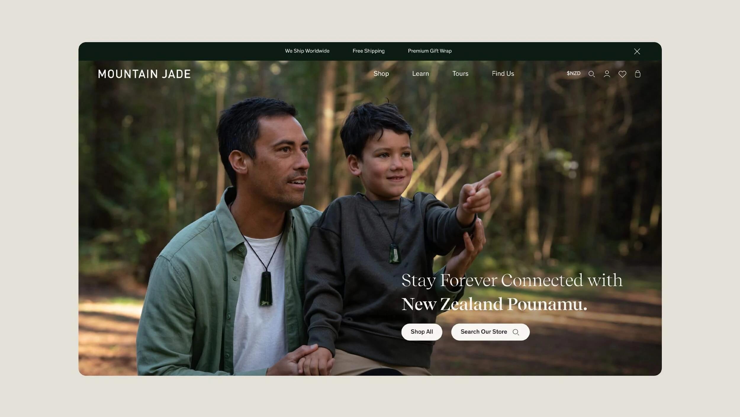 Mountain Jade website homepage
