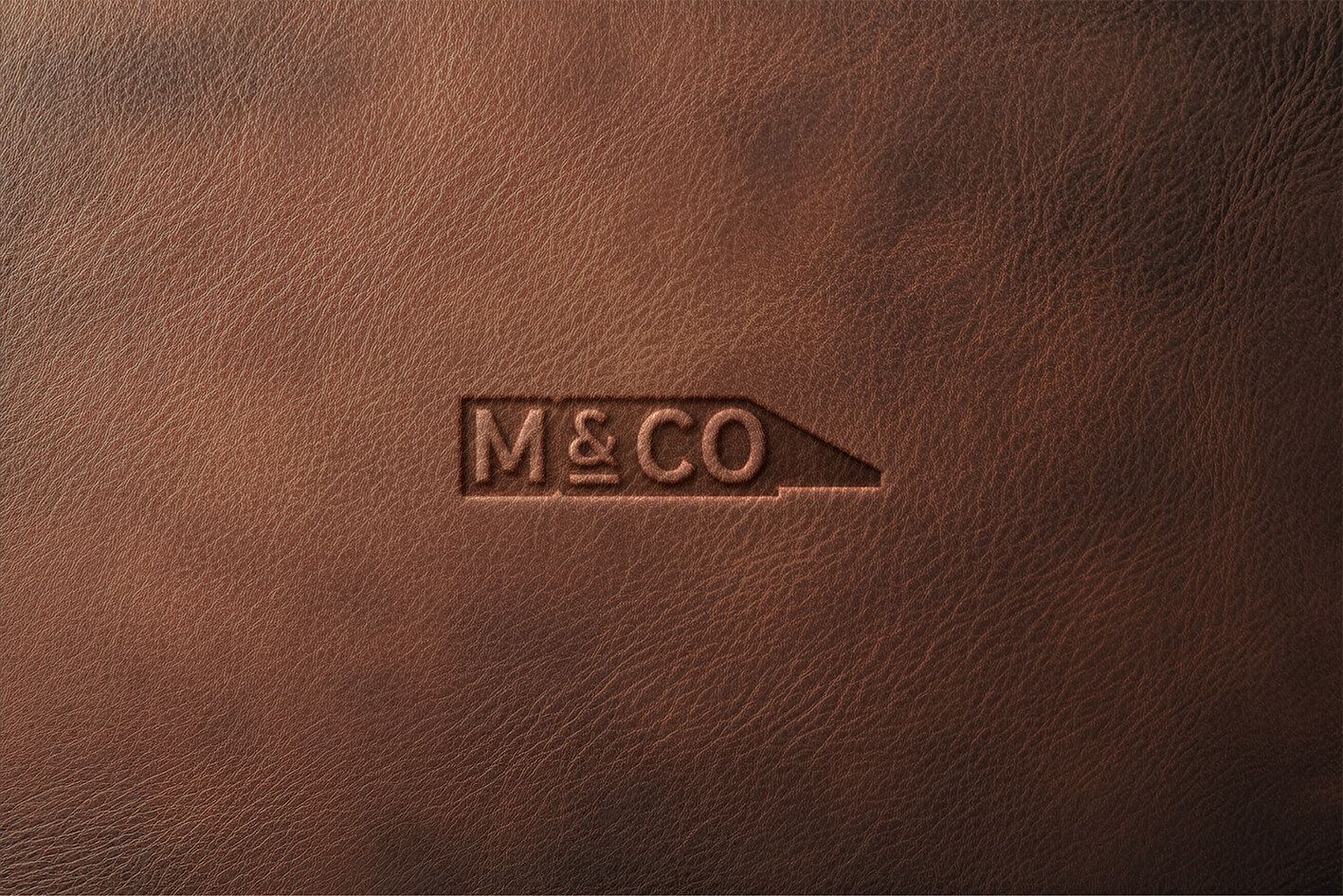 Logo in leather