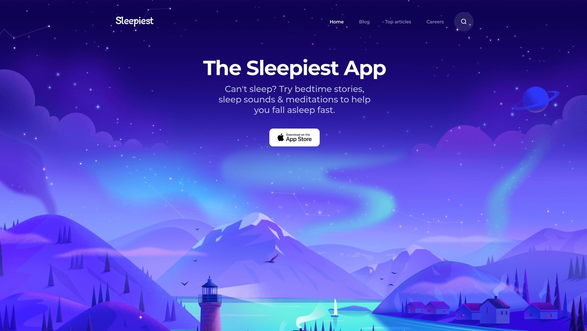 The Sleepiest App landing page