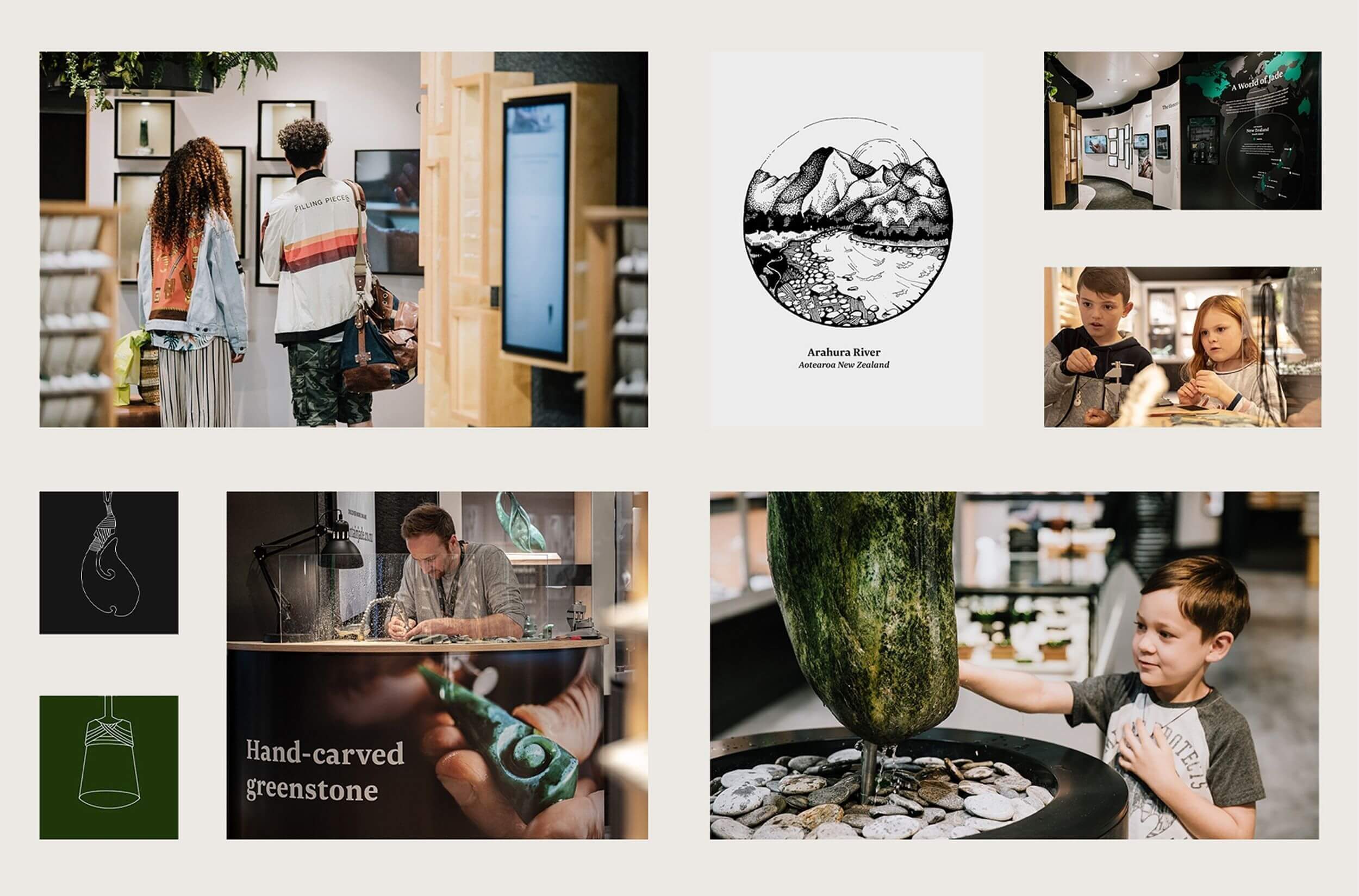 moodboard of imagery from airport store