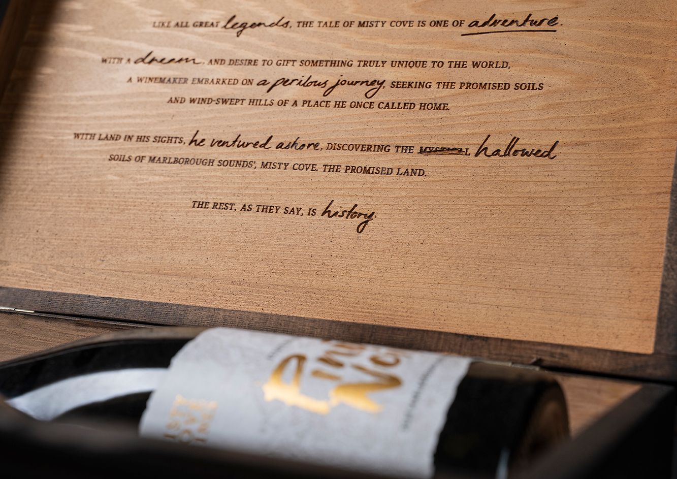Wine in wooden box