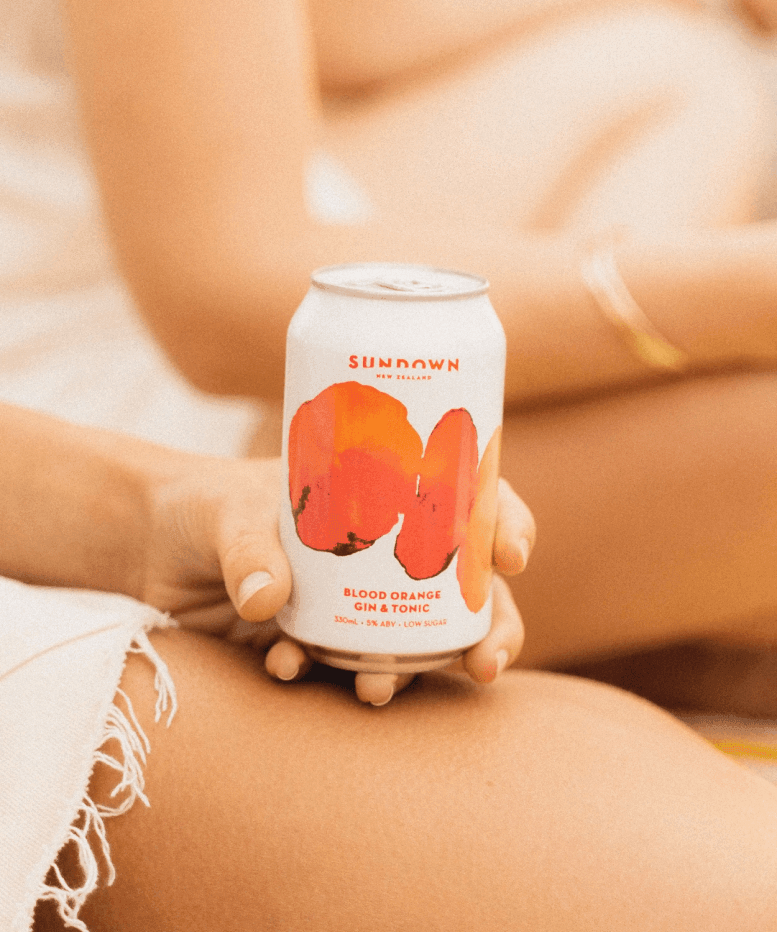 Sundown can on the beach